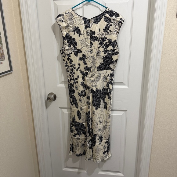 Nine West Black and Cream Floral Midi Dress - Picture 2 of 4